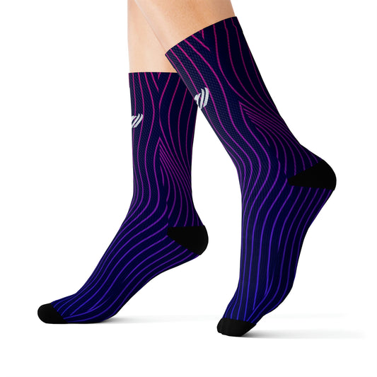 Ogunra Blue and Purple Gradient Stripe Socks